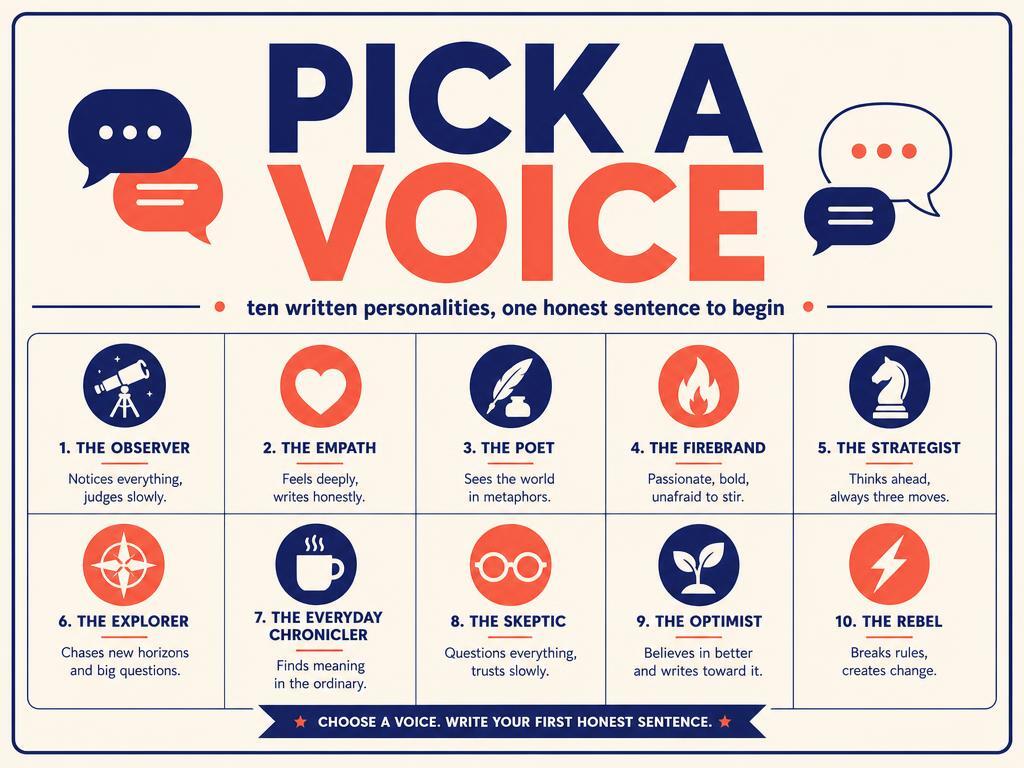 Card reading Pick a Voice with ten personality types
